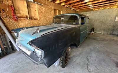 Chevrolet 2dr wagon  1957 blue