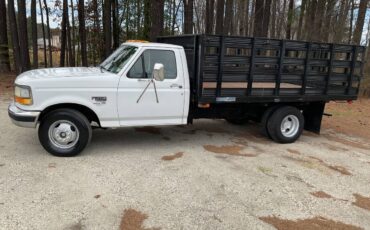 Ford-F-350-dump-truck-5-speed-diesel-1995-white-1