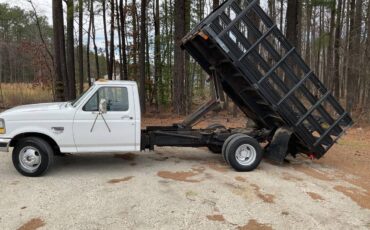 Ford-F-350-dump-truck-5-speed-diesel-1995-white-12