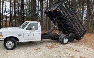 Ford-F-350-dump-truck-5-speed-diesel-1995-white-15