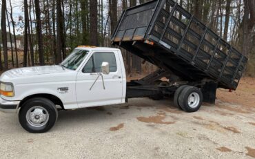 Ford-F-350-dump-truck-5-speed-diesel-1995-white-23