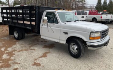 Ford-F-350-dump-truck-5-speed-diesel-1995-white-4