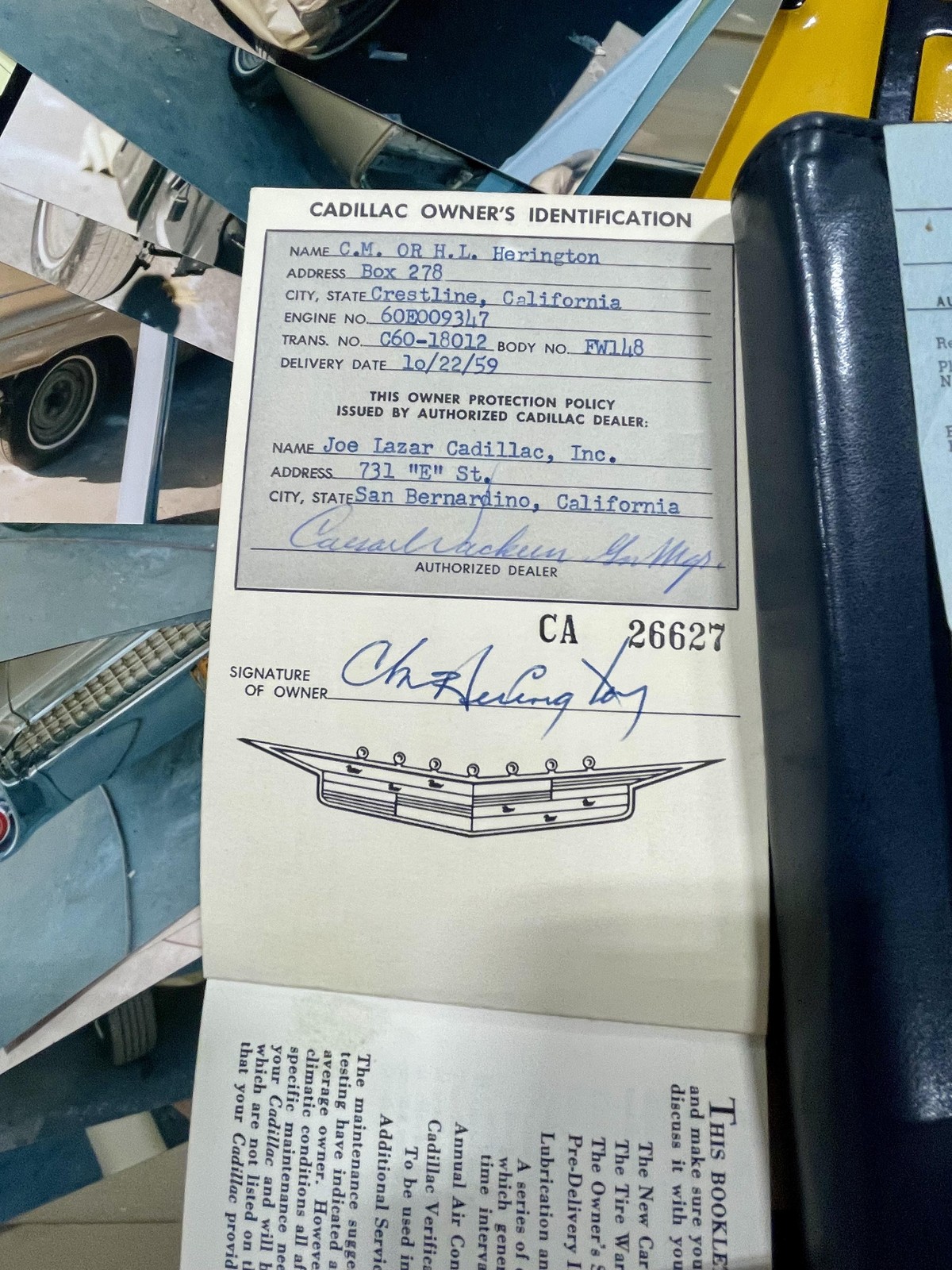 Cadillac-Eldorado-Biarritz-Convert-1960-ORIGINAL-OWNERSHIP-RECORD-6