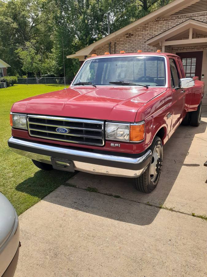 Ford-F350-xlt-super-duty-1990-red-1