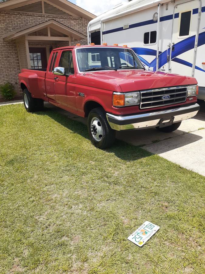 Ford-F350-xlt-super-duty-1990-red