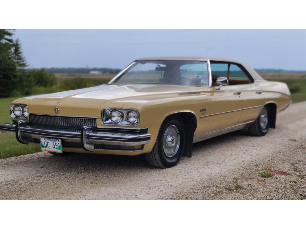 Buick-Custom-1973-Yellow-Beigewhite