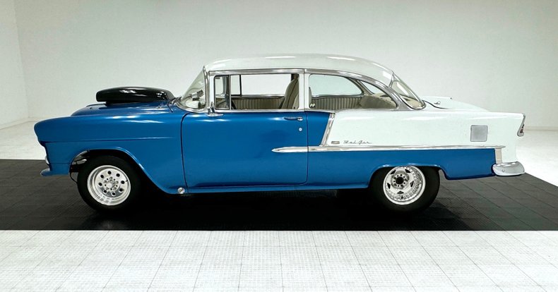 Chevrolet-Bel-air-1955-Medium-Blue-Metallic-White-1