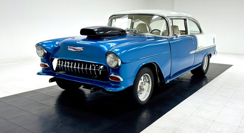 Chevrolet-Bel-air-1955-Medium-Blue-Metallic-White