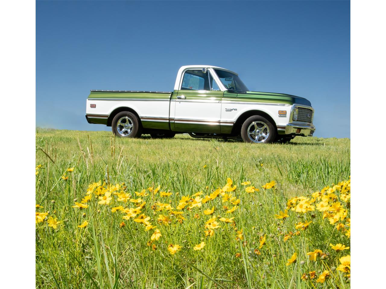 Chevrolet-C10-1972-Green-amp-White-Green-18