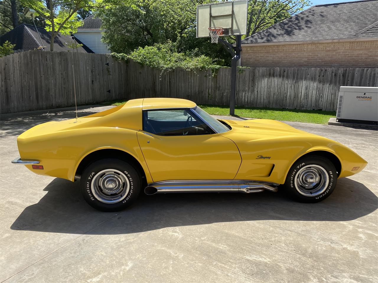 Chevrolet-Corvette-stingray-1973-Yellow-Dark-Saddle-Leather