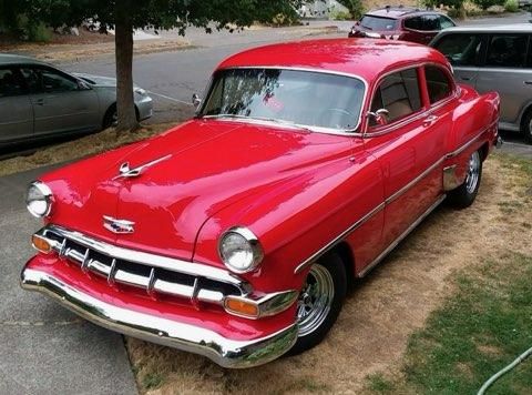 Chevrolet-Delray-1954-Red-Cream-Saddle-1