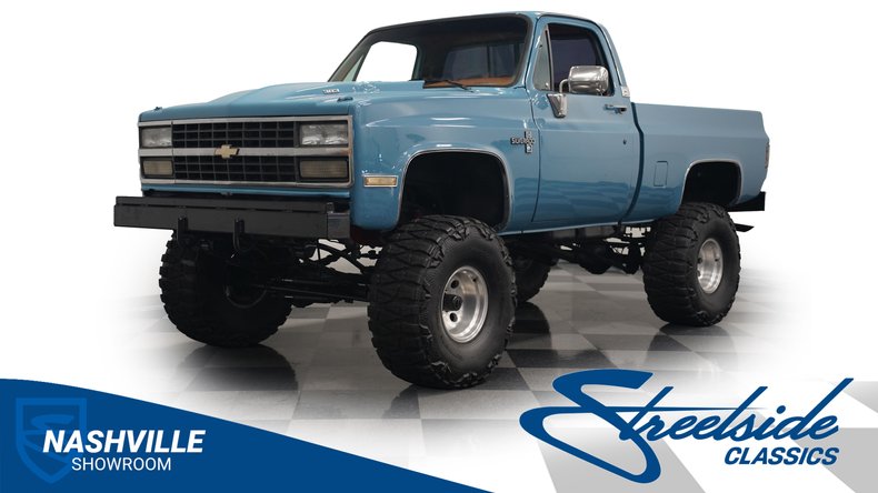Chevrolet-K10-1987-Blue-Brown