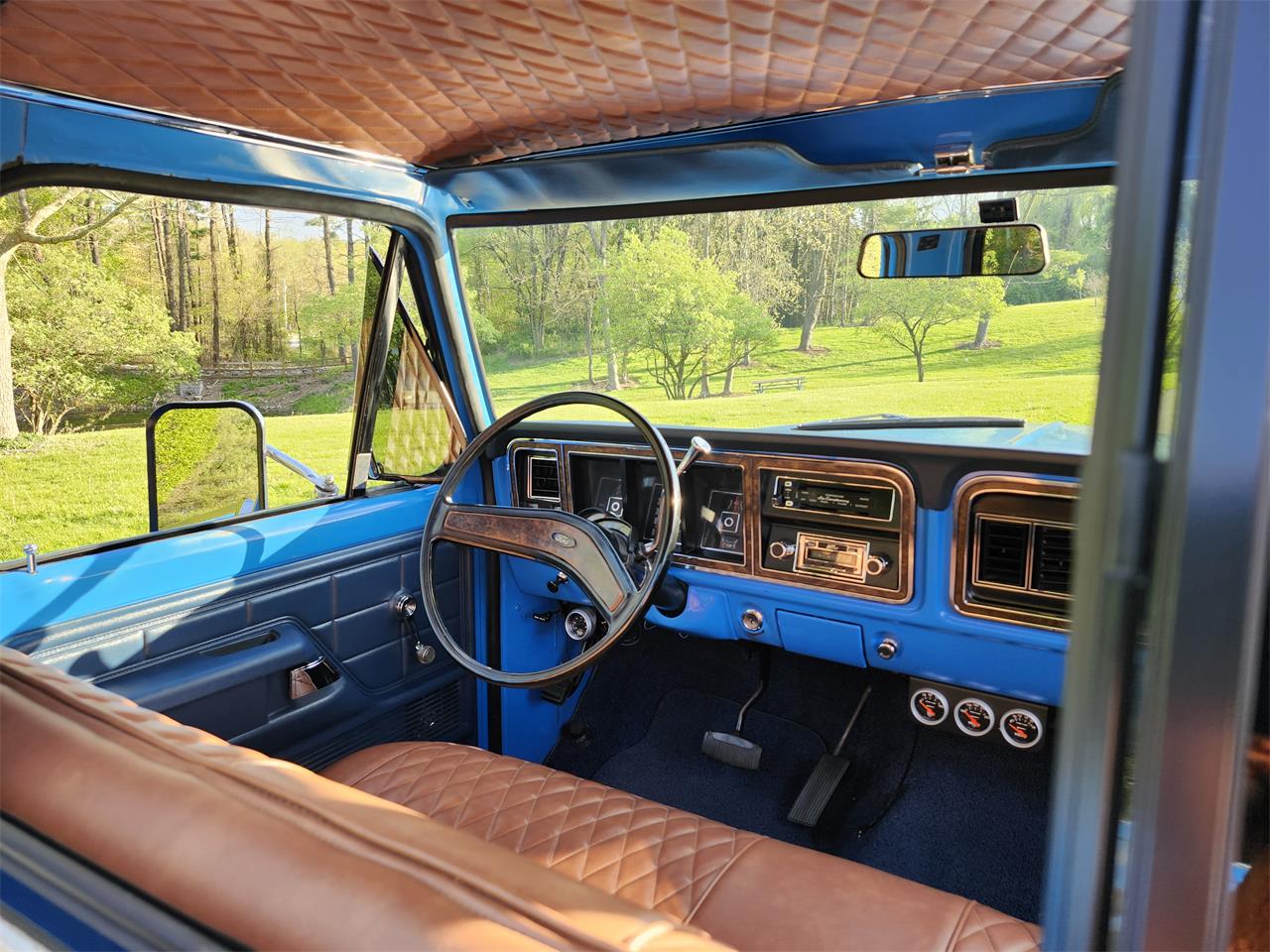 Ford-F100-1974-Blue-Brown-4