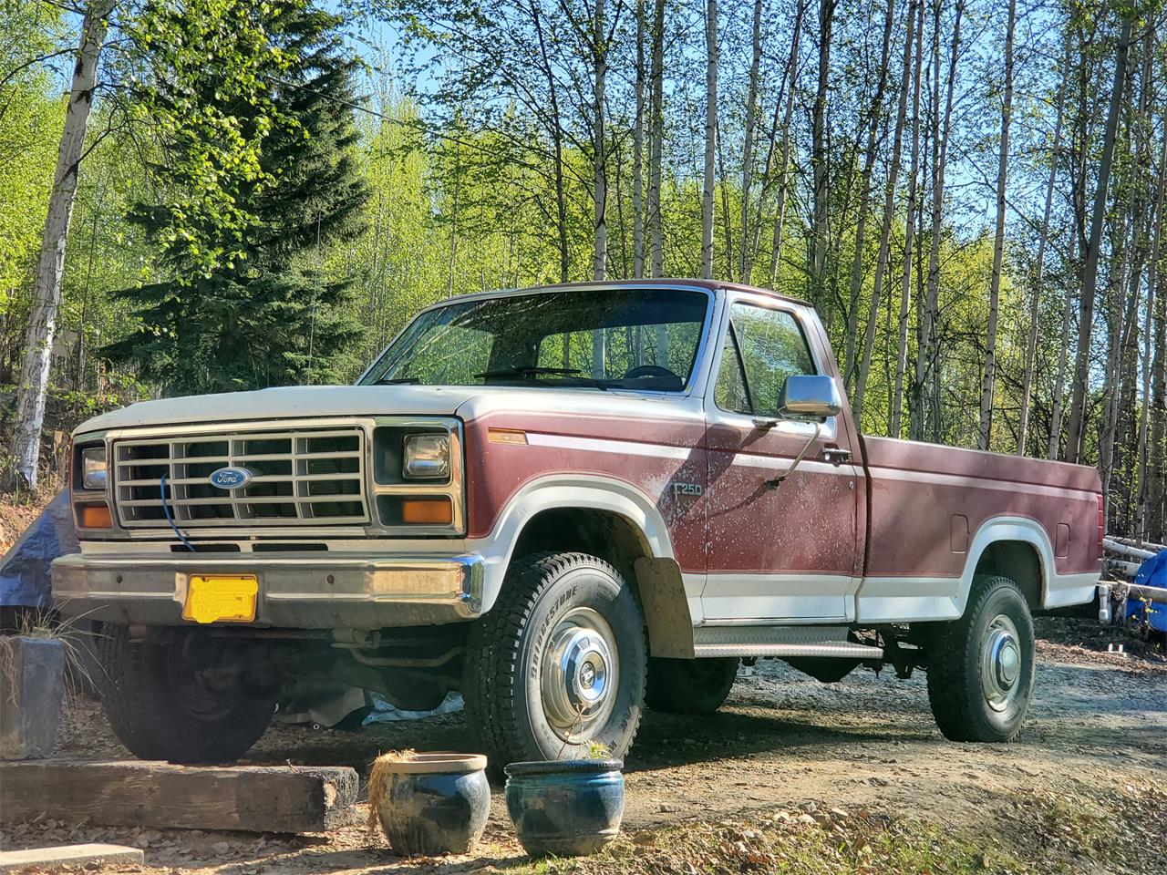 Ford-F250-1985-Red-amp-white-two-tone-Red-36