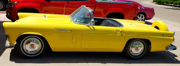 Ford-Thunderbird-1956-YellowBlack-Top-Black-13