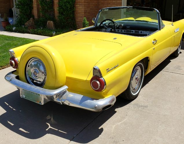 Ford-Thunderbird-1956-YellowBlack-Top-Black-2