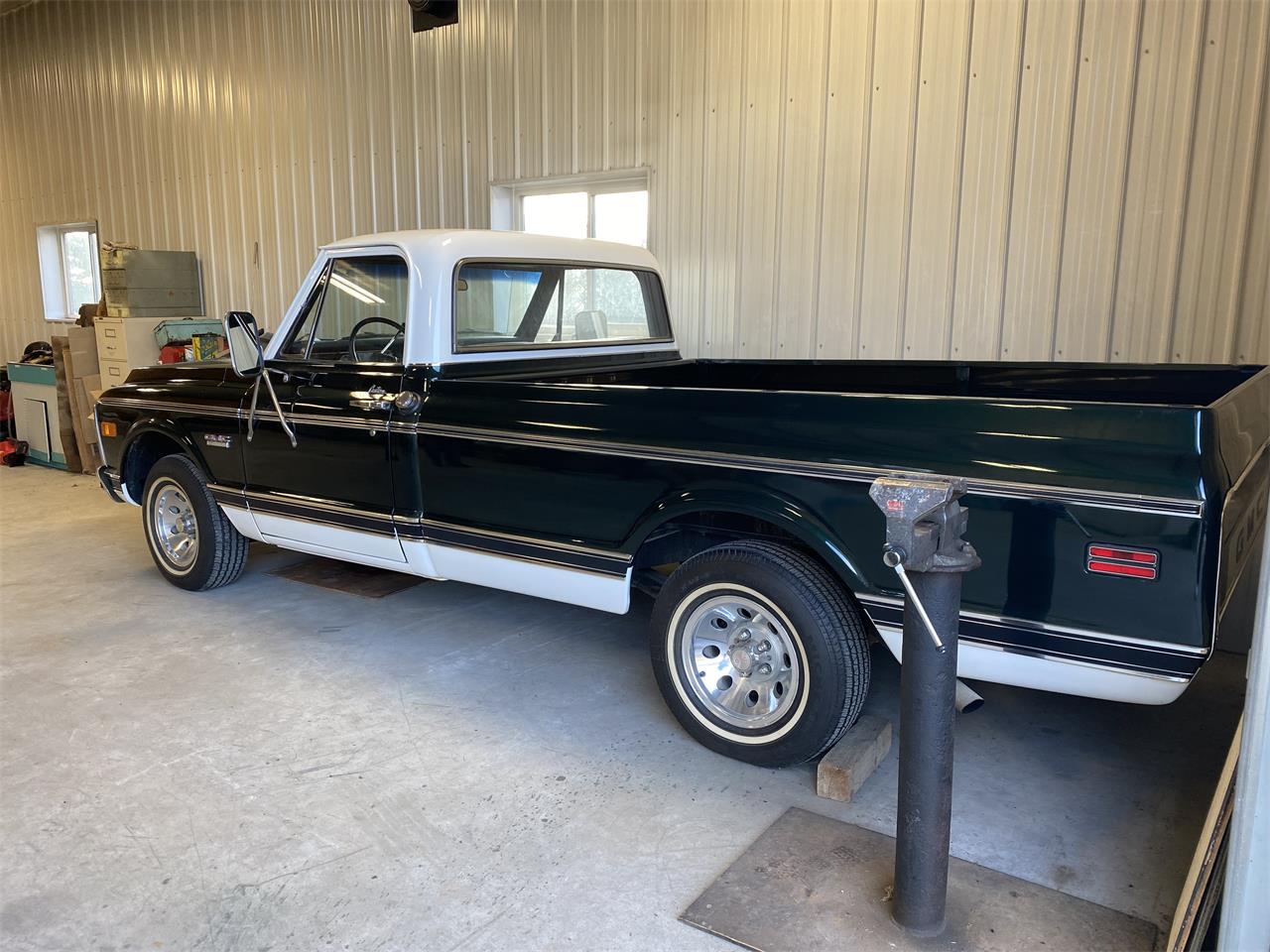 Gmc-1500-1971-Green-White
