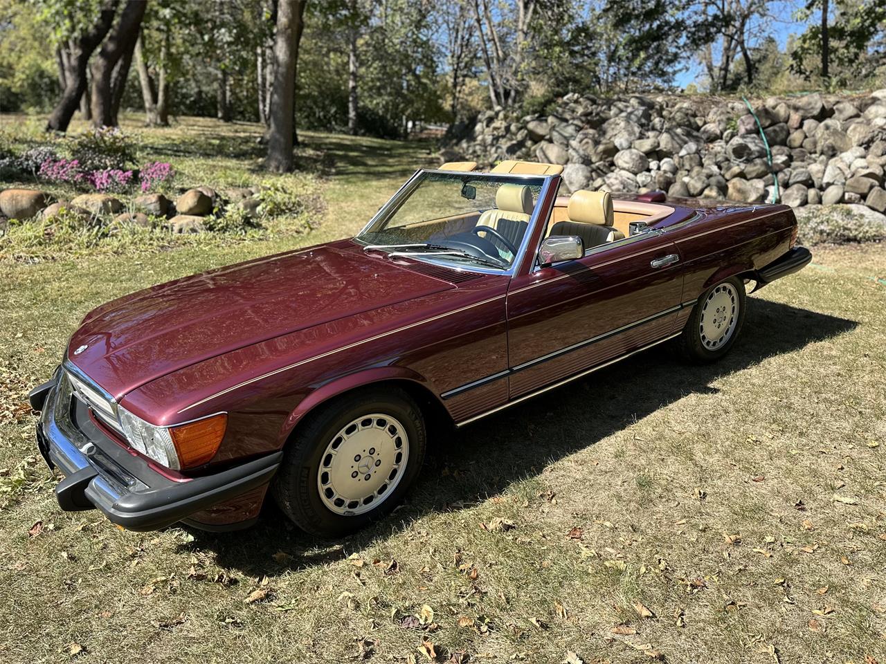 Mercedes-benz-560sl-1986-Maroon-Tan-11