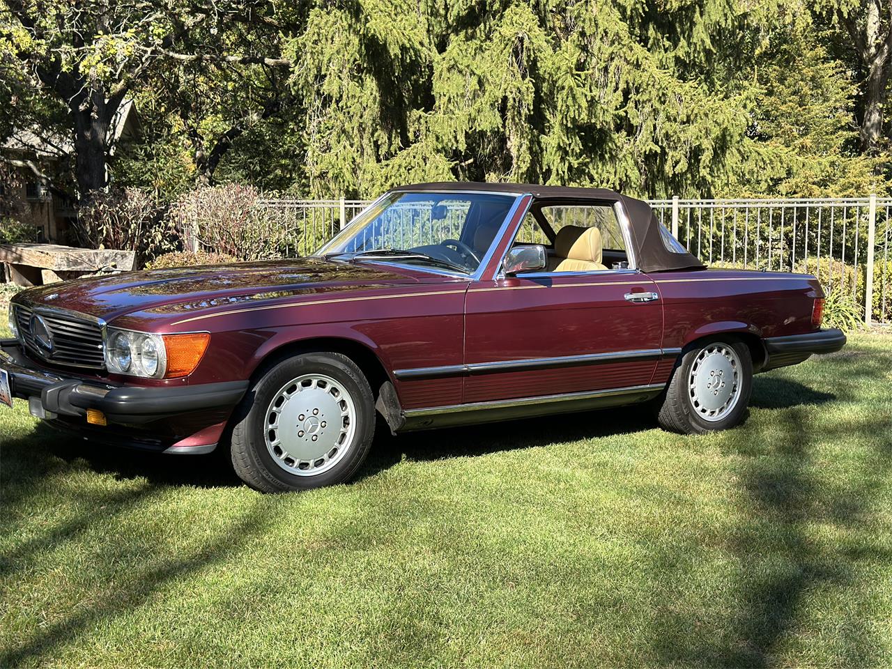 Mercedes-benz-560sl-1986-Maroon-Tan-5