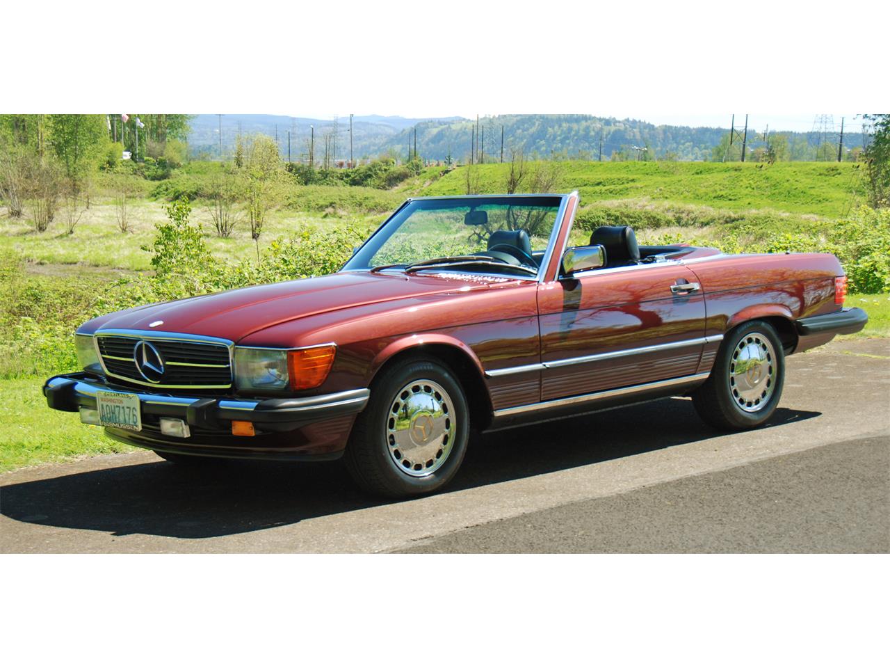 Mercedes-benz-560sl-1987-Burgundy-Black-2