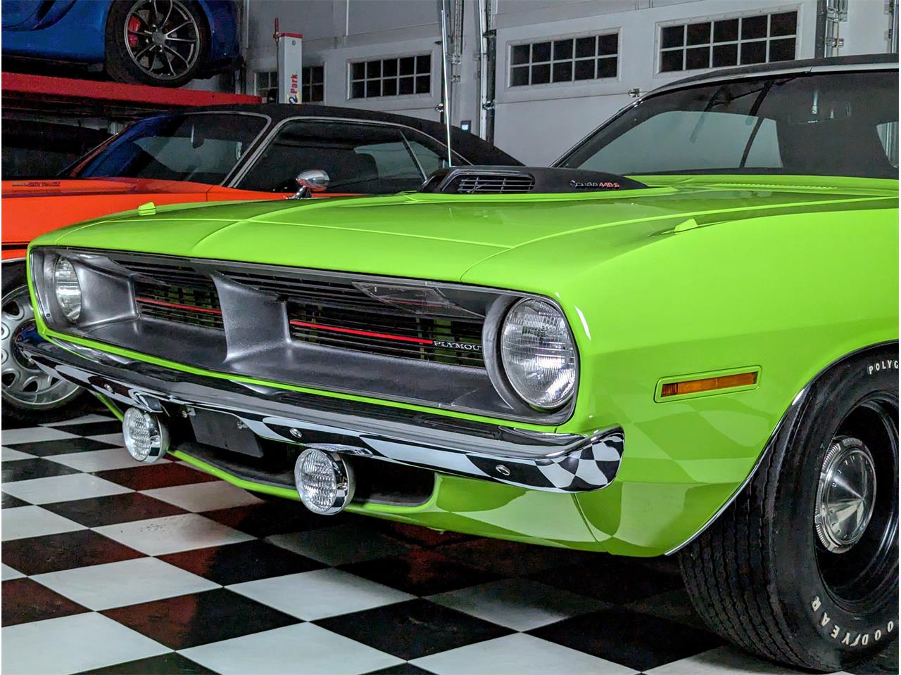Plymouth-Cuda-1970-Lime-Light-Black-21
