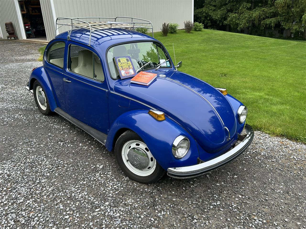 Volkswagen-Super-beetle-1971-Blue-Off-White-8