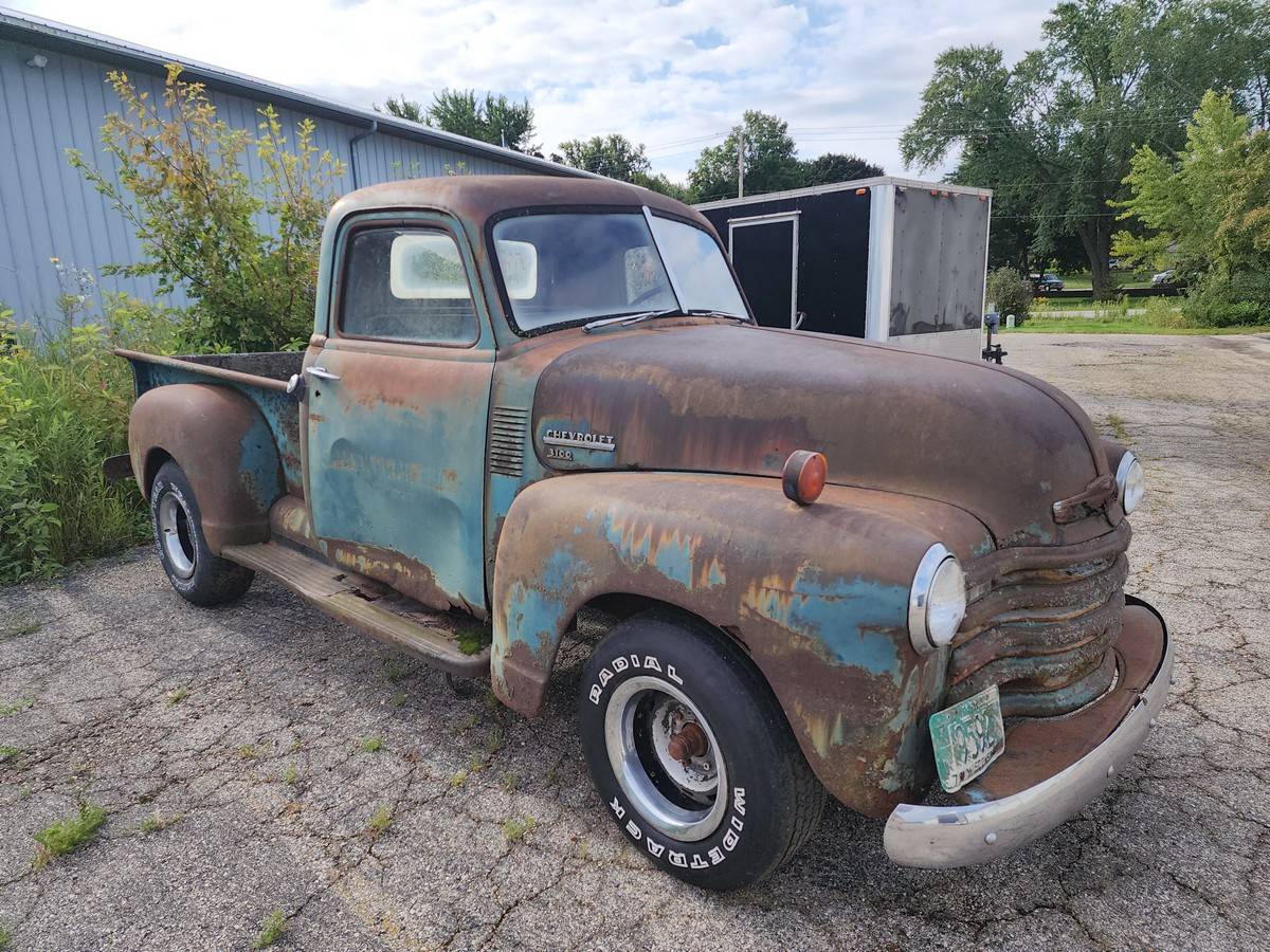 Chevrolet-3100-short-bed-half-ton-pickup-truck-1950-green-1