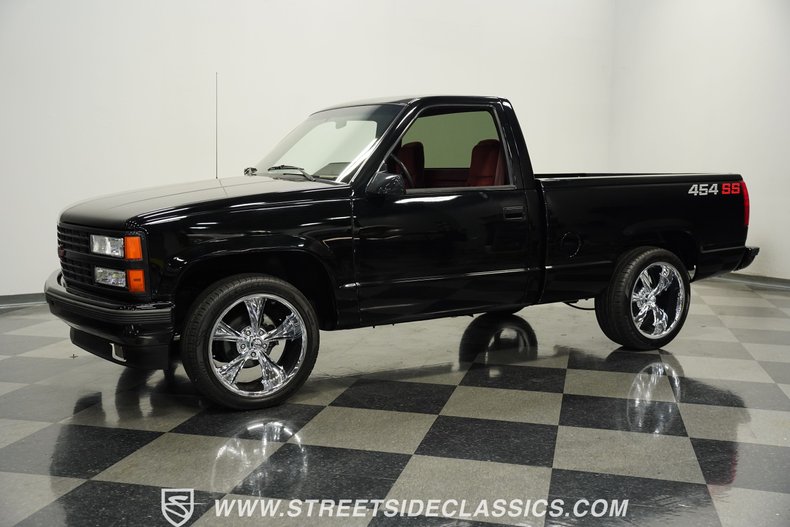 Chevrolet-Silverado-1990-Onyx-Black-Dark-Red-4
