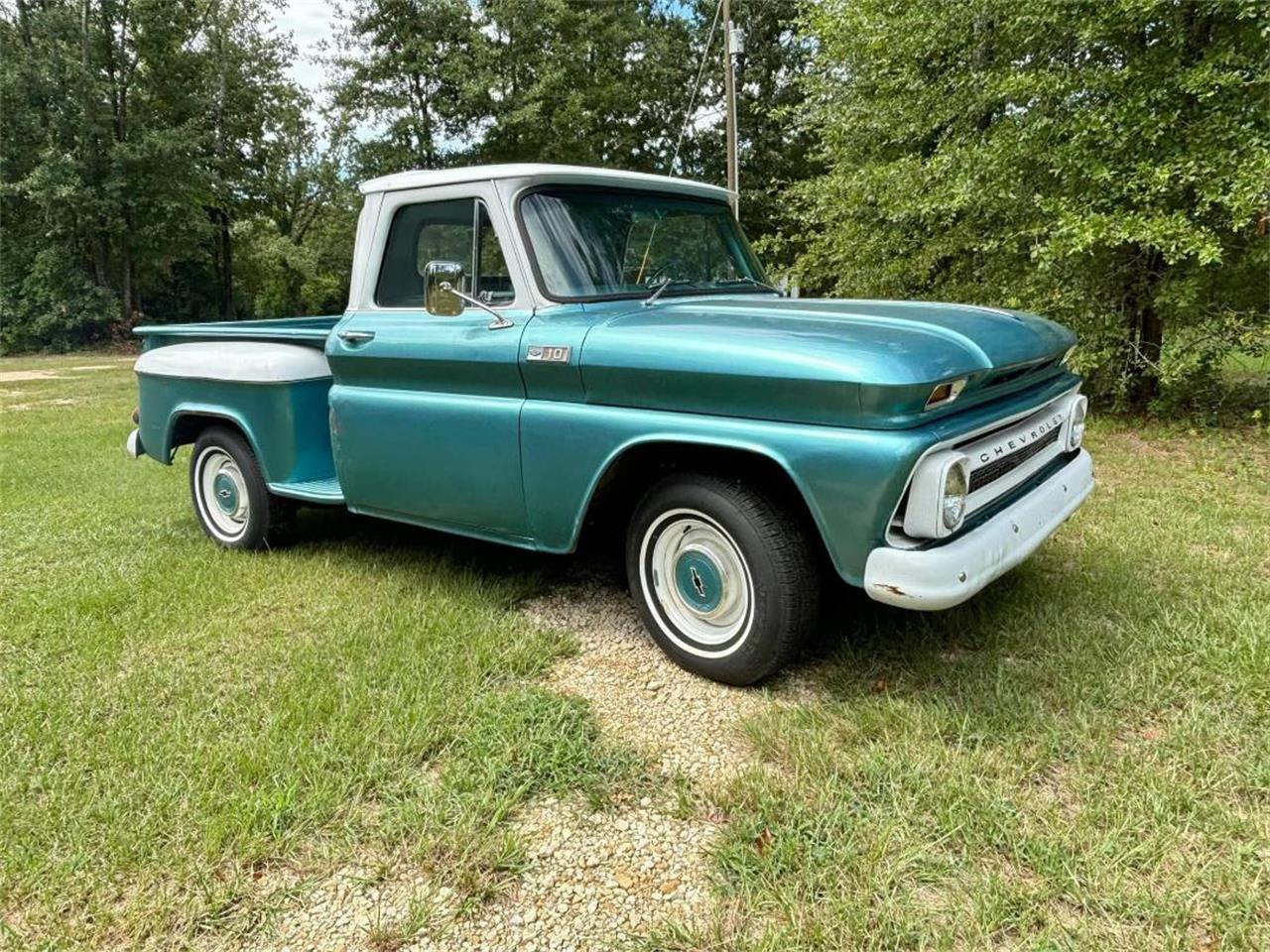 Chevrolet-Stepside-1965-Green-Gray-1