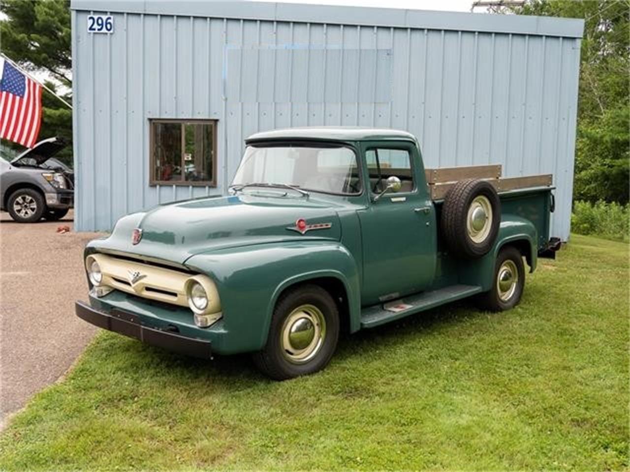 Ford-F250-1956-Green-Tan