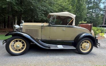 Ford-Model-a-roadster-1931-tan-w-black-fenders-Brown