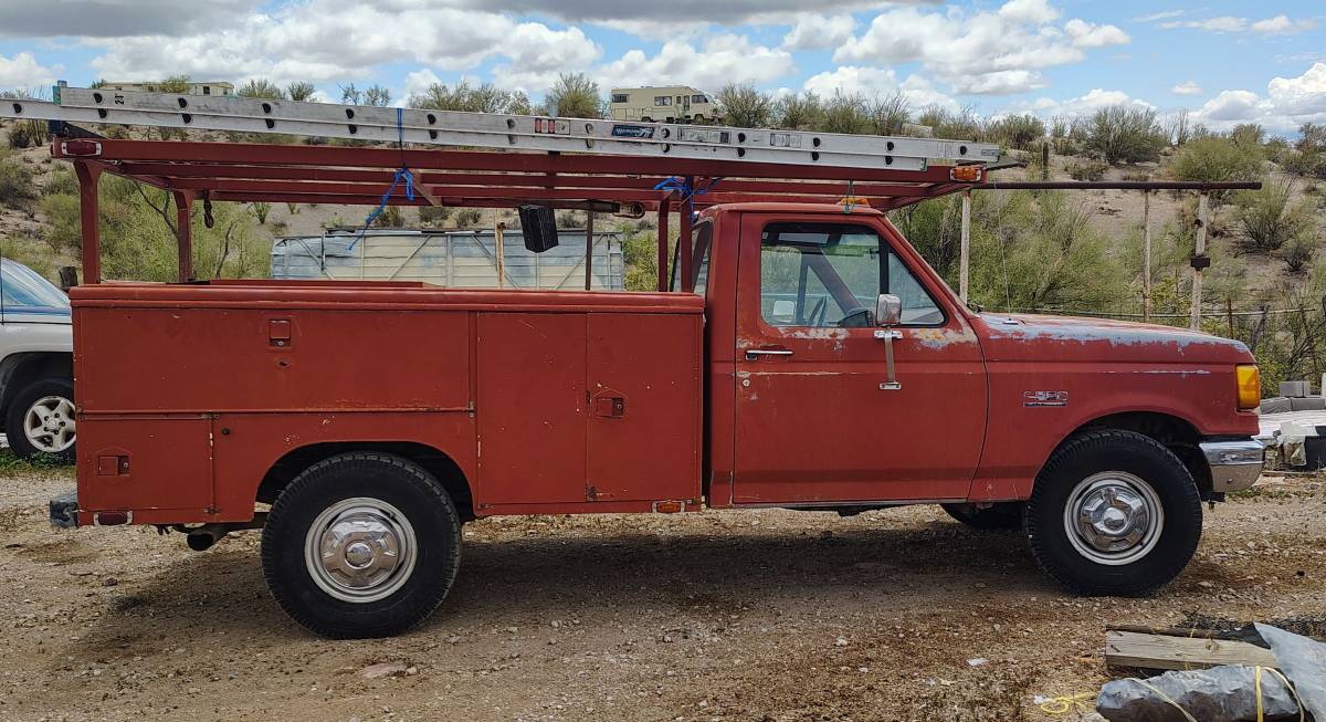 Ford-f350-diesel-1990-red