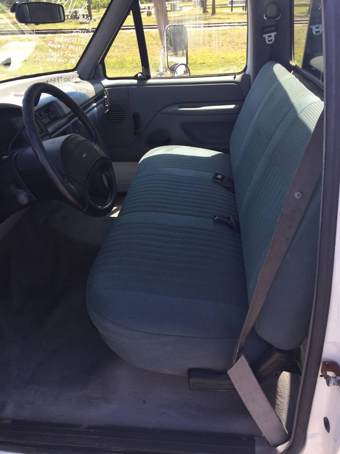 Ford-f350-xl-flat-bed-diesel-1994-white-1