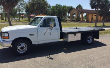 Ford-f350-xl-flat-bed-diesel-1994-white-10