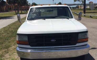 Ford-f350-xl-flat-bed-diesel-1994-white-3