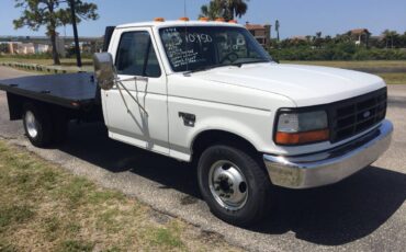 Ford-f350-xl-flat-bed-diesel-1994-white-4