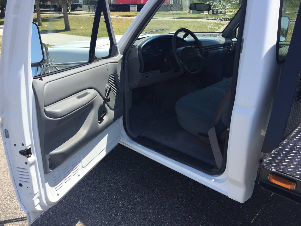 Ford-f350-xl-flat-bed-diesel-1994-white-7