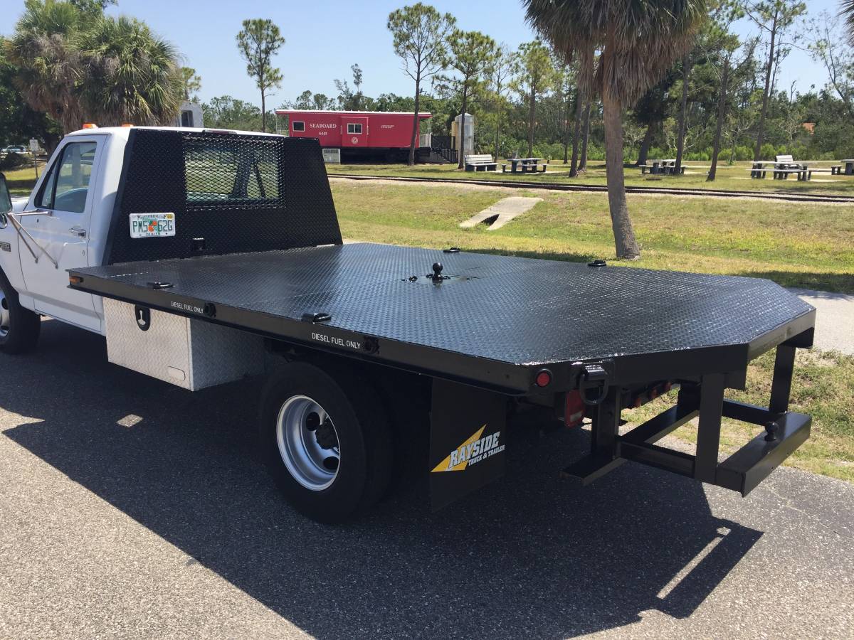 Ford-f350-xl-flat-bed-diesel-1994-white-9