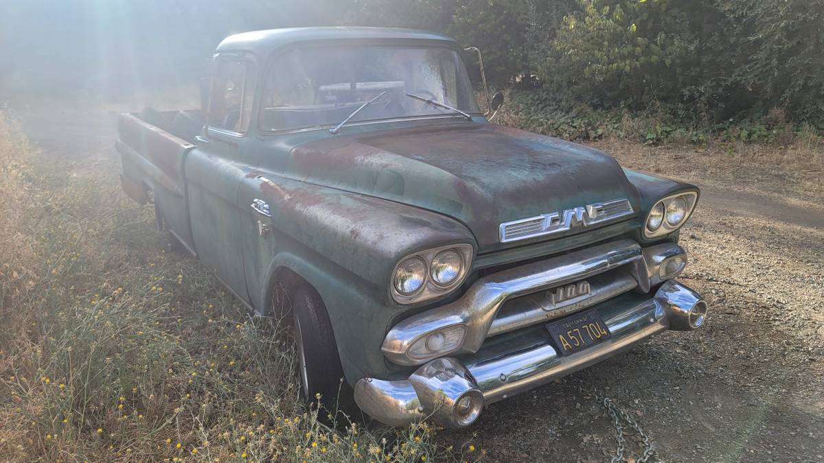 Gmc-100-fleetside-truck-1958-green-5
