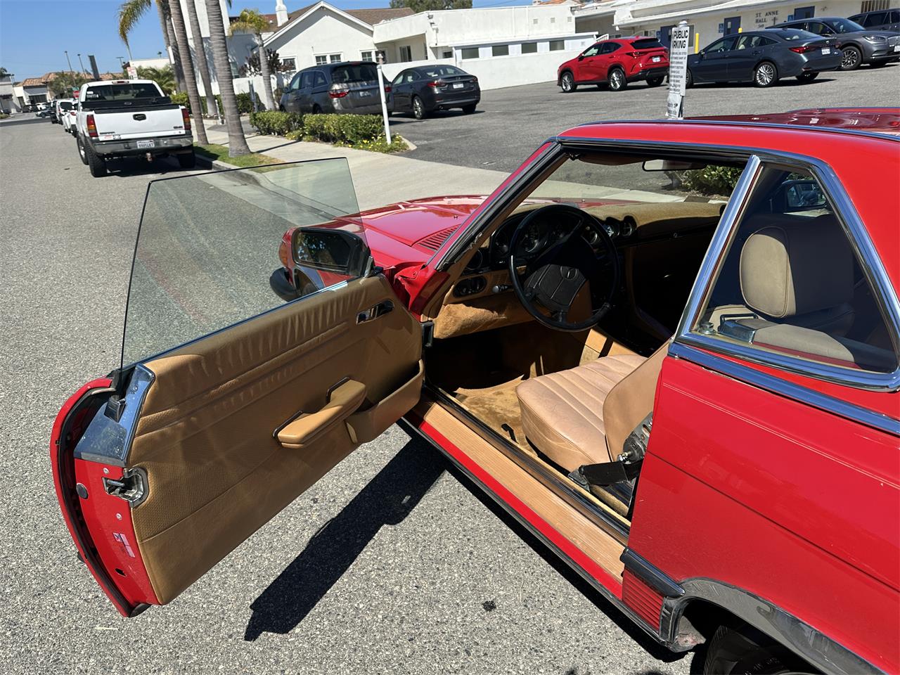 Mercedes-benz-560sl-1986-Red-tan-14