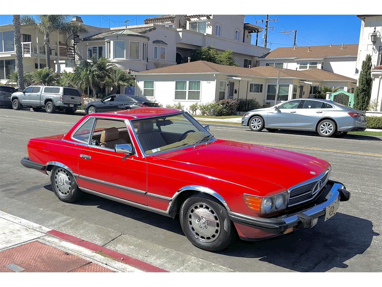 Mercedes-benz-560sl-1986-Red-tan-7