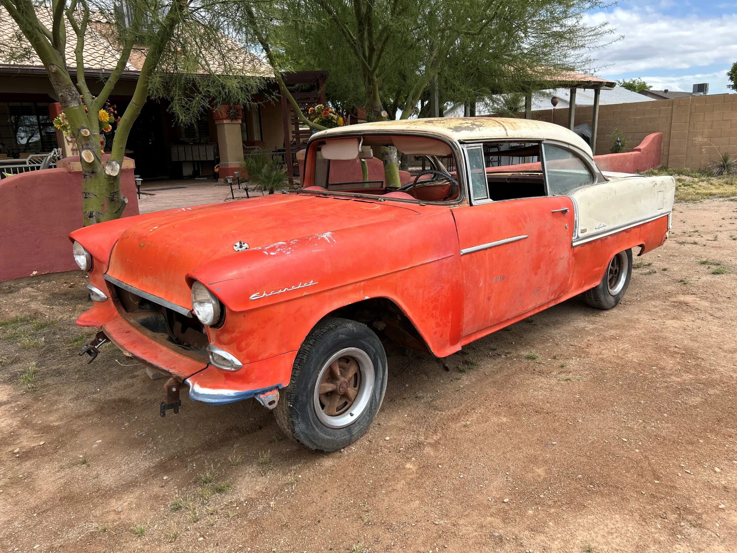 Chevrolet-Bel-air-1955-Red-Red