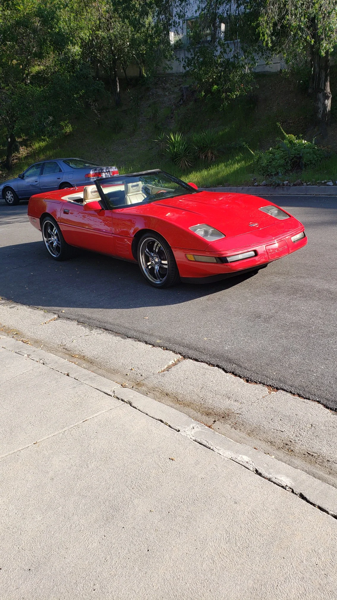 Chevrolet-Corvette-convertible-1991-Red-Tan-1