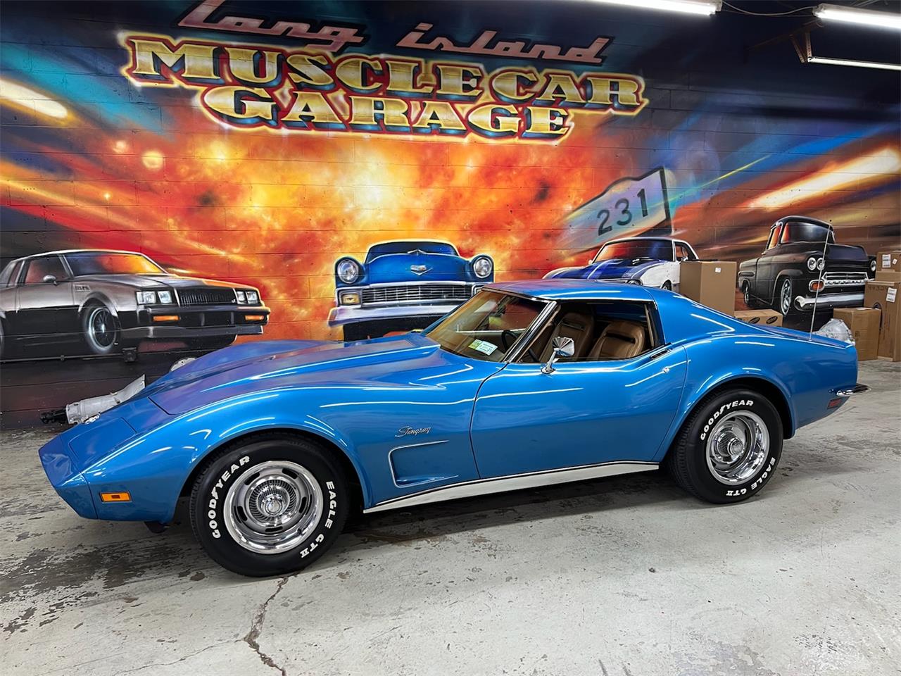 Chevrolet-Corvette-stingray-1973-Medium-Blue-Metallic-Medium-Saddle-18