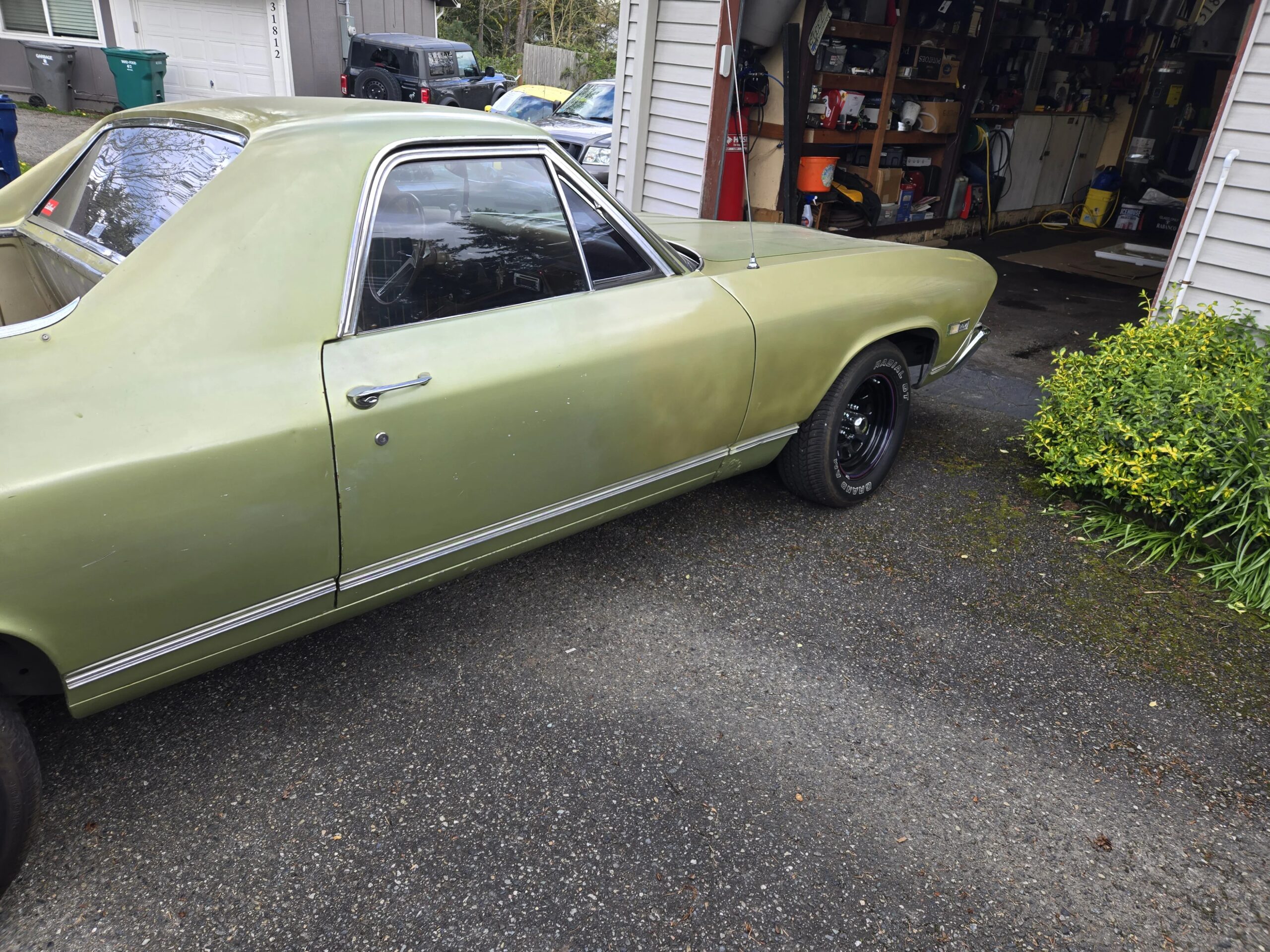 Chevrolet-El-camino-v8-1968-Green-Brown