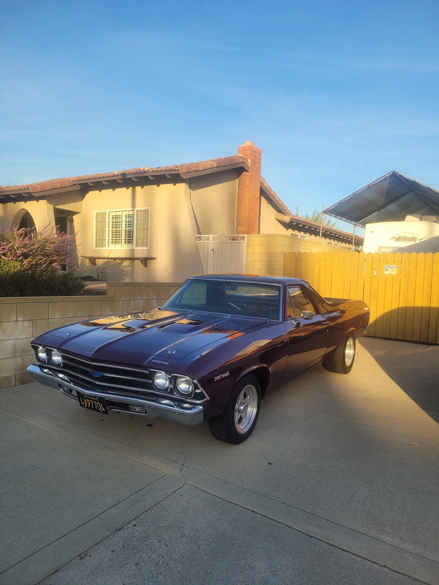 Chevrolet-El-camino-v8-1969-Burgundy-Black-2