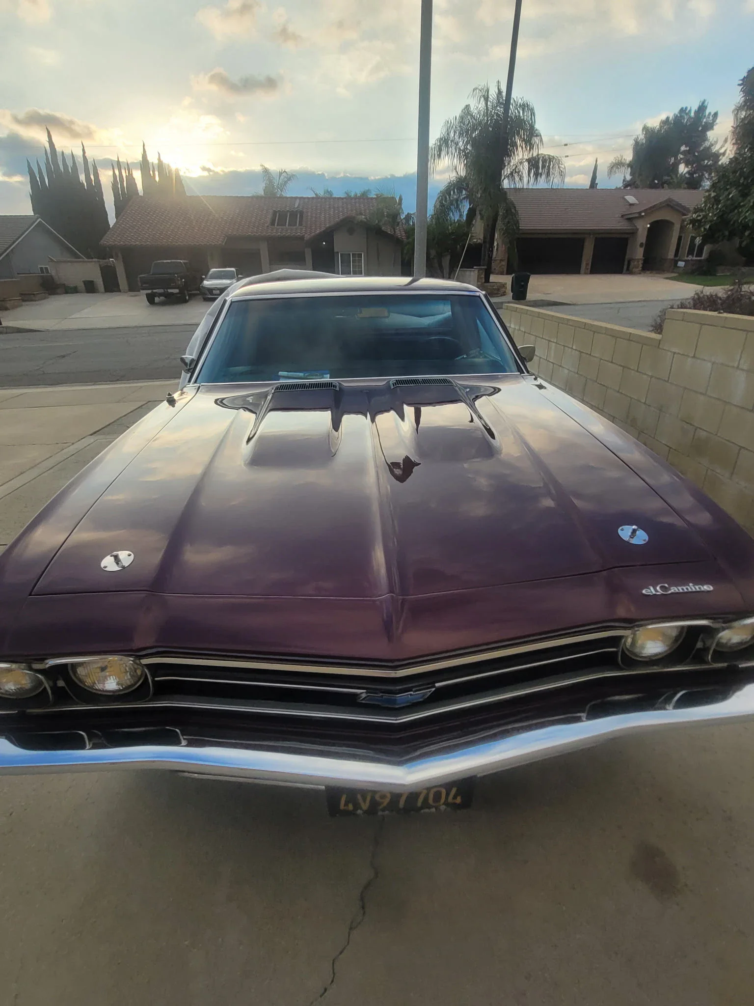 Chevrolet-El-camino-v8-1969-Burgundy-Black-8