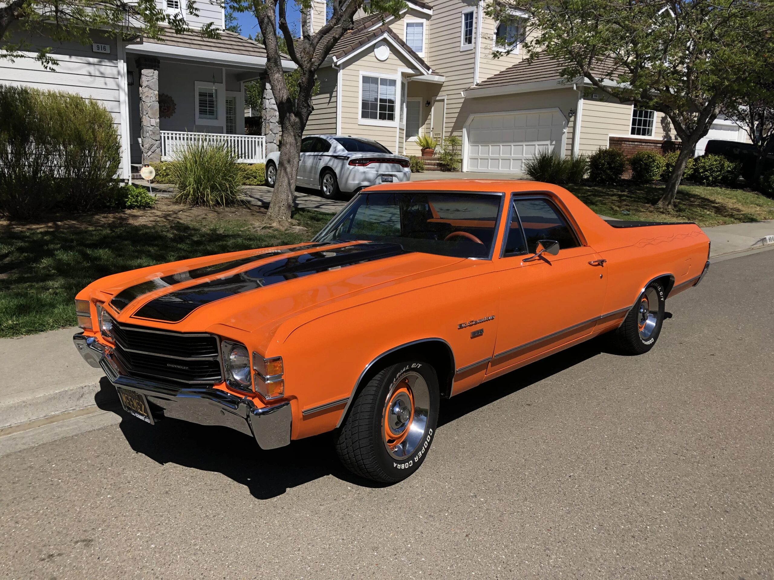 Chevrolet-El-camino-v8-1971-Orange-Black-1