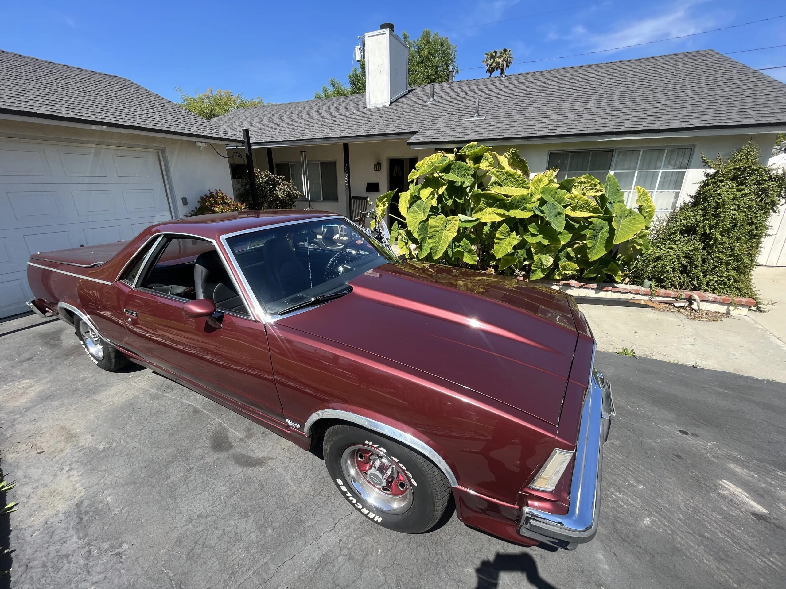 Chevrolet-El-camino-v8-1979-Burgundy-Black
