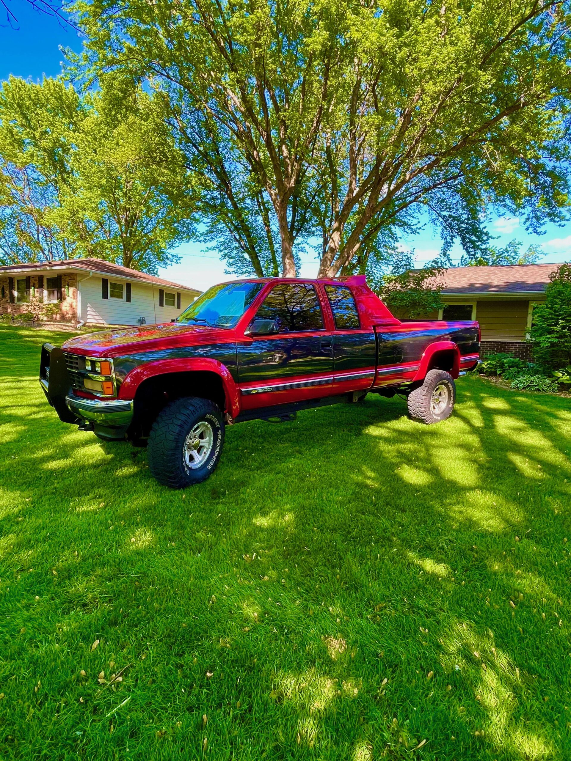 Chevrolet-Silverado-1500-4x4-extended-cab-1989-Red-Red-1